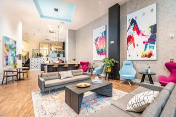 a living room with couches and a coffee table at Union 346, Massachusetts